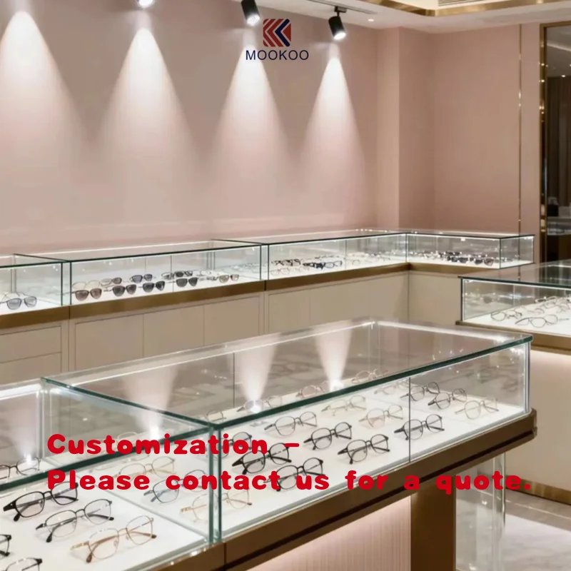 custom.High-End Custom Eyewear Display Cabinet - Premium Metal & Transparent Glass Luxury Presentation Solution