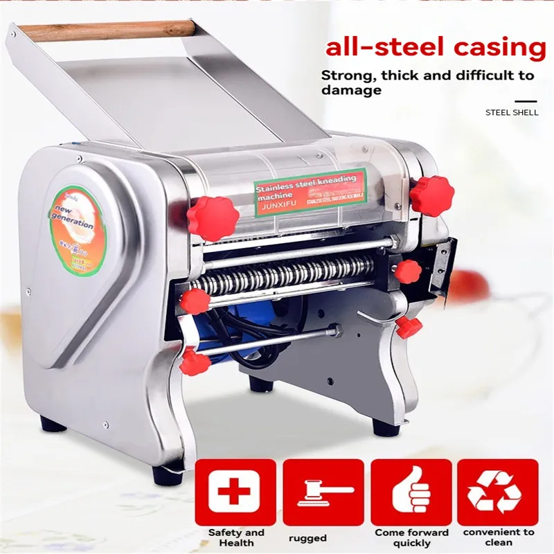 Commercial Kneading Machine electric noodles Pasta Maker stainless steel press roller Adjustable thickness Dough Dumpling Wrappe