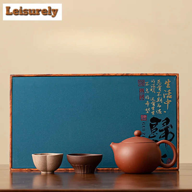 

Boutique Purple Clay Matte Xishi Teapot Tea Set Complete Set Aesthetic Tea Ceremony Set Teapot and Tea Cup Set Cafes Collection