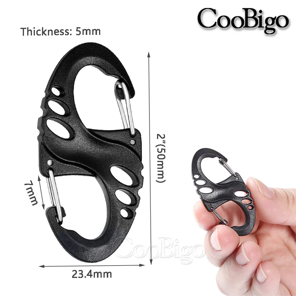 5pcs Carabiner Spring Snap Clip Hooks Keychain for Keys Camping Backpack Keyring Buckle Paracord Lanyard DIY Accessories