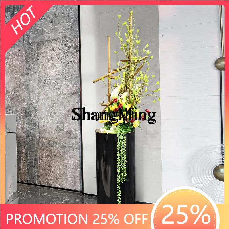 

SM китайская имитация цветочной композиции фонтан Крытый украшение для гостиной циркулирующая вода напольное украшение