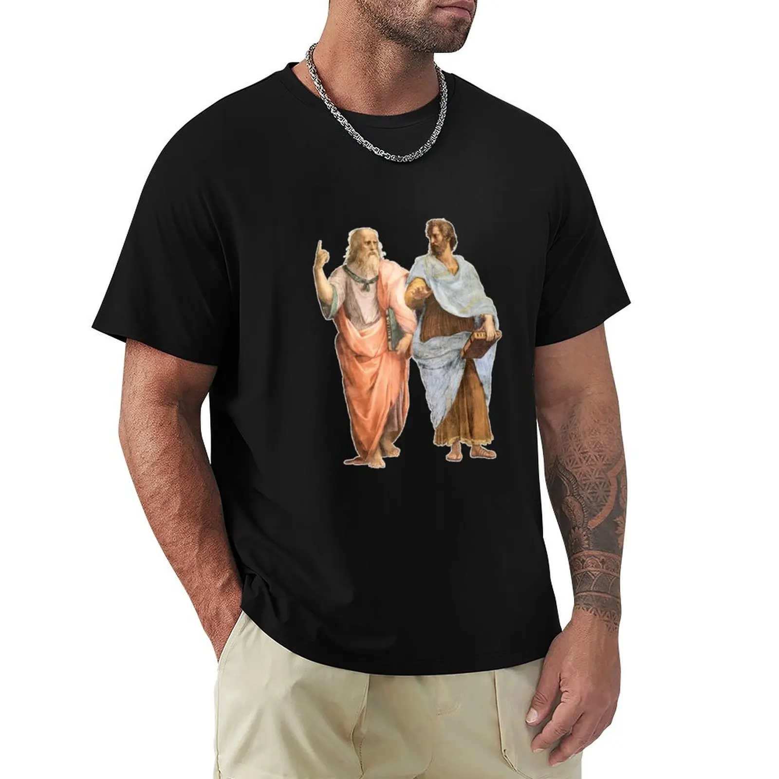 

Plato and Aristotle T-Shirt luxury designer shirts graphic tee quick-drying mens t shirts top quality