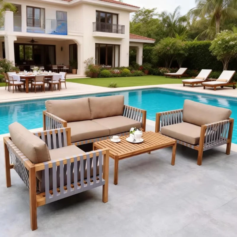 Modern outdoor garden power coating iron sofa waterproof leisure