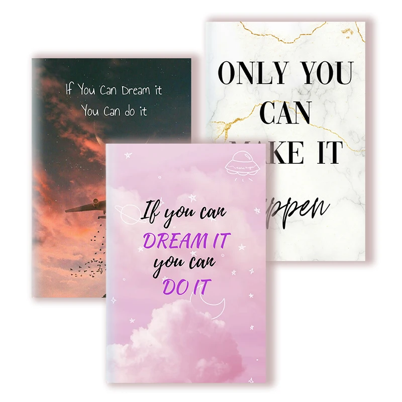 A5 Notebook Large Quote Motivating Dream Phrase- If You Can Dream It You Can Do It -Inspirational Note Book Inspire Diary Memo ﻿