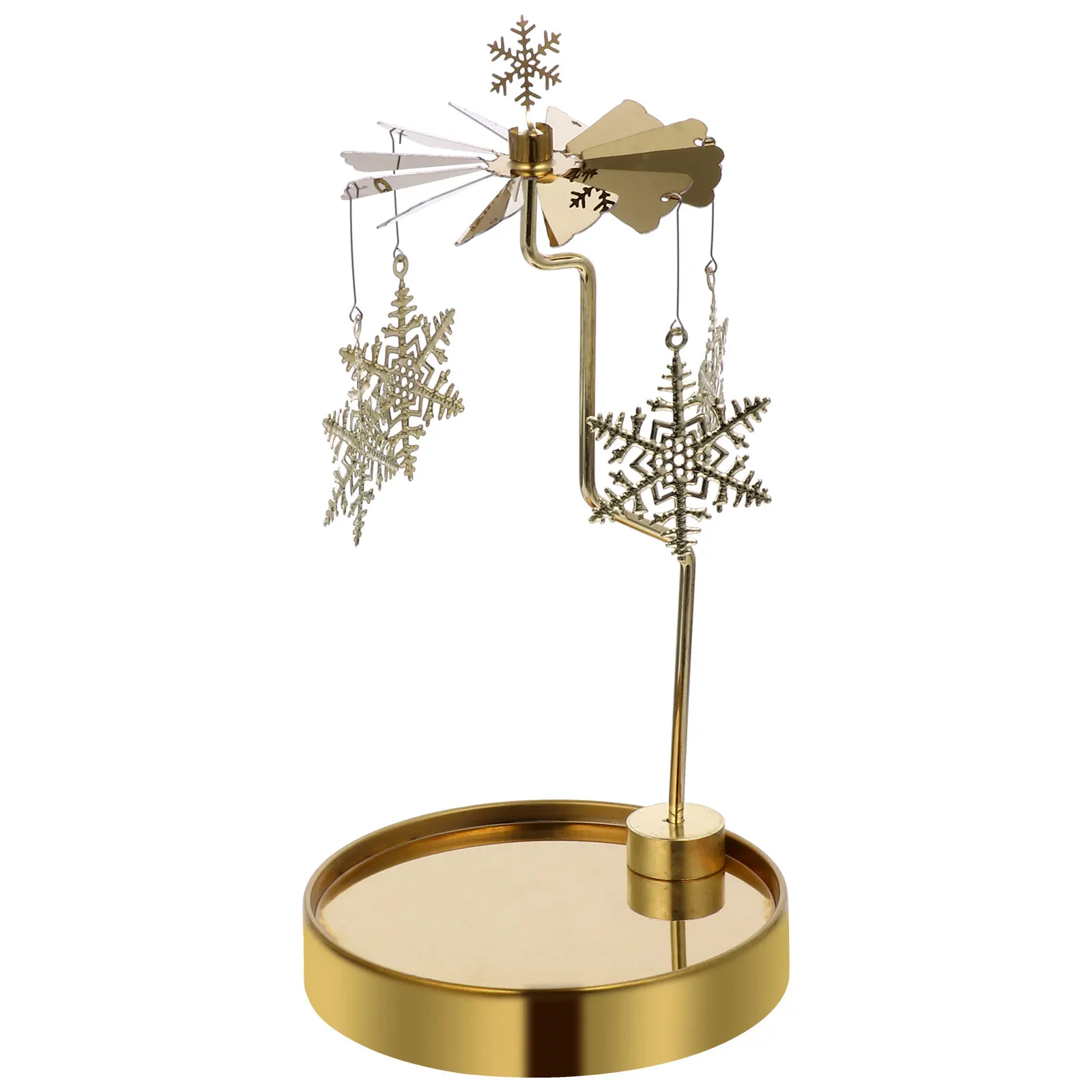 

1pc Rotating Candlestick Stand Decoration Xmas Decor Metal Stand Xmas Holder Christmas Candlestick Long Term Use