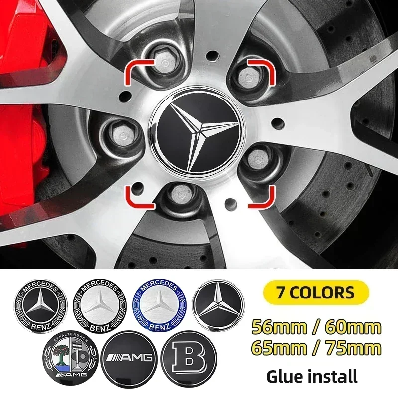 

56mm 60mm 65mm 75mm Car Wheel Center Hub Cap Badge Sticker For Mercedes Benz W204 W205 W211 W212 W213 W166 W167 W117 W247 W176