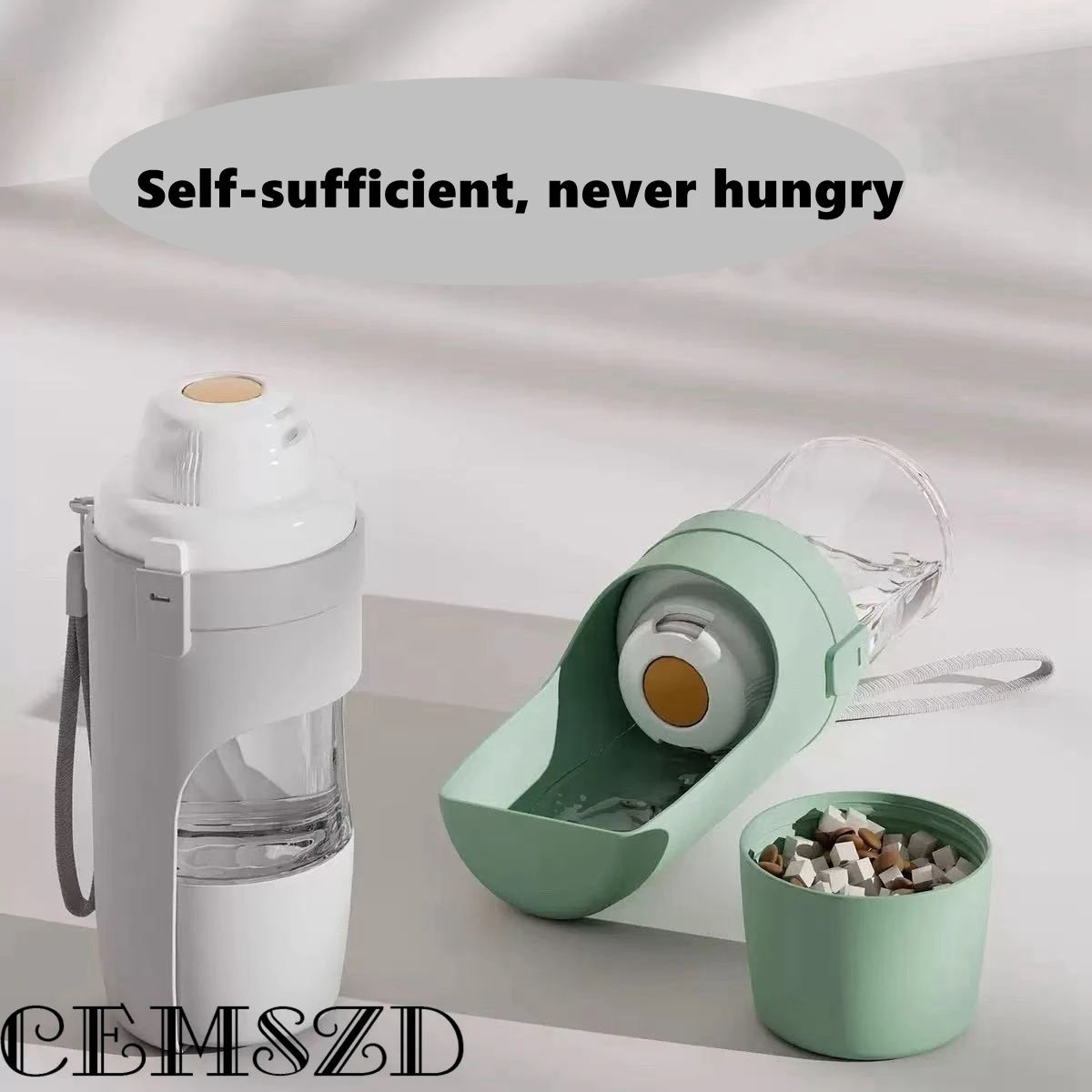 CEMSZD Taza de Viaje oficial para mascotas, taza de agua portátil dos en uno para Cosplay, accesorios TPR, juego de correa a prueba de explosiones, accesorios de viaje