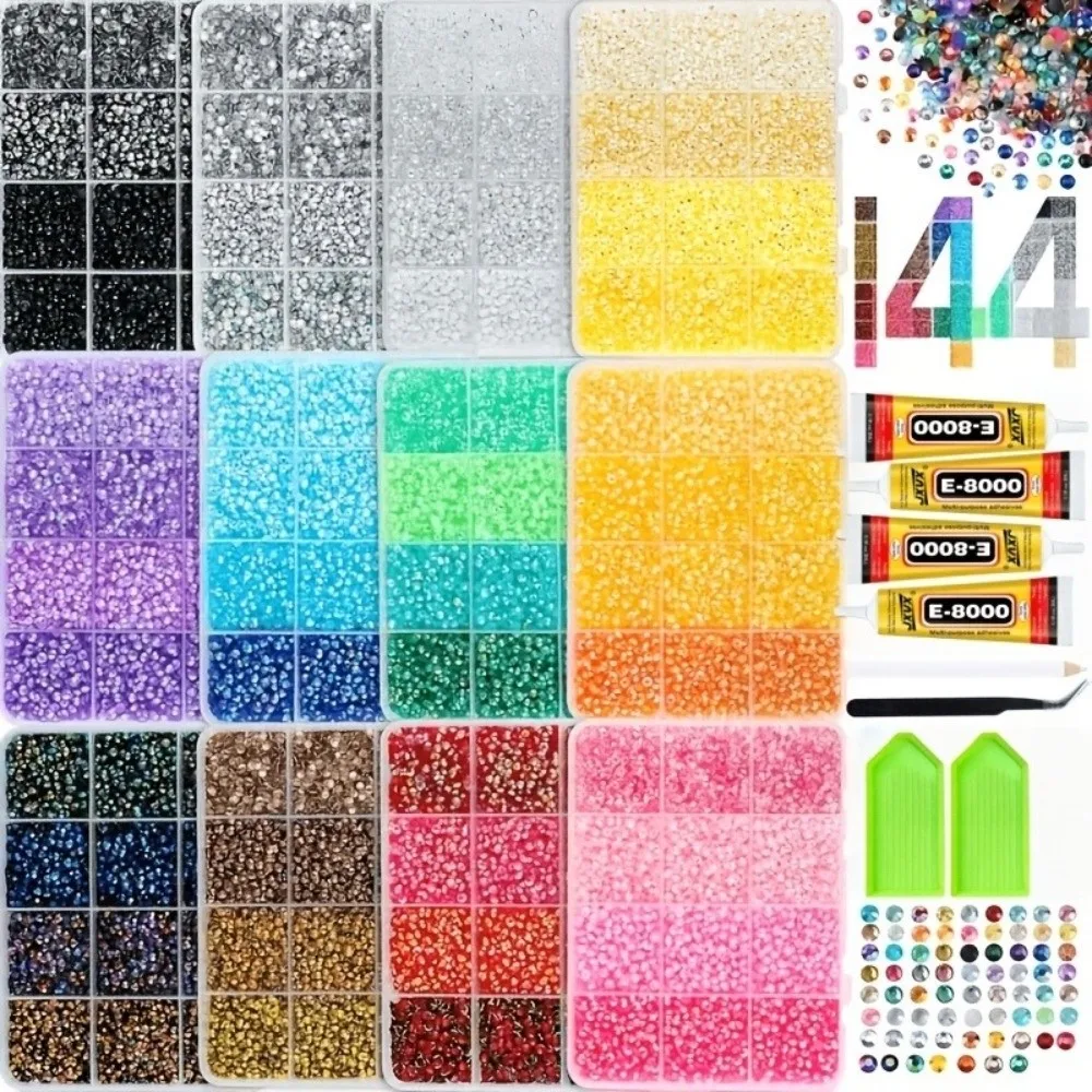 Multicolor Resin Rhinestone Kit Mixed Sizes Sparkling Jelly Rhinestones Diamond Art DIY Decoration Flatback Gems for Nail Art