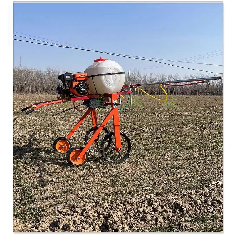 Compact Four-Wheel Agricultural Sprayer, Push-Type and Self-Propelled, for Spraying Vegetables, Soybeans, and Cotton(Customized)