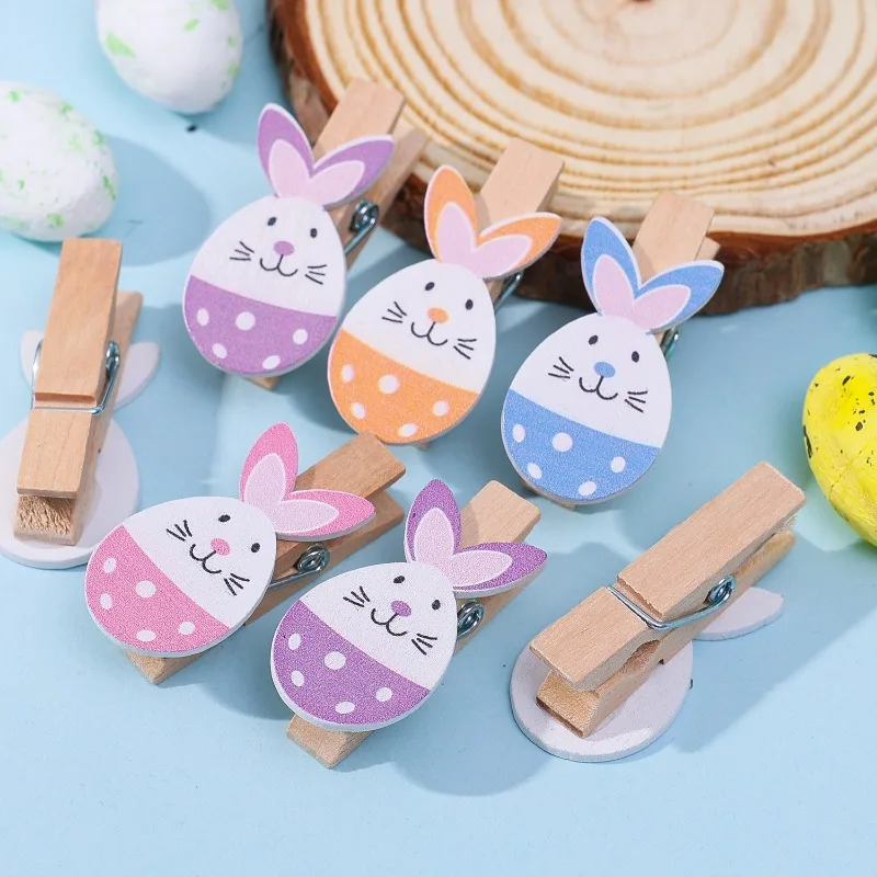 Pinces à Photo en Bois en Forme de Lapin Mignon, 1 à 50 Pièces, Artisanat Fait à la Main, pour Papier Mémo, Bricolage, Fournitures de Décoration pour la Maison, ixde Pâques