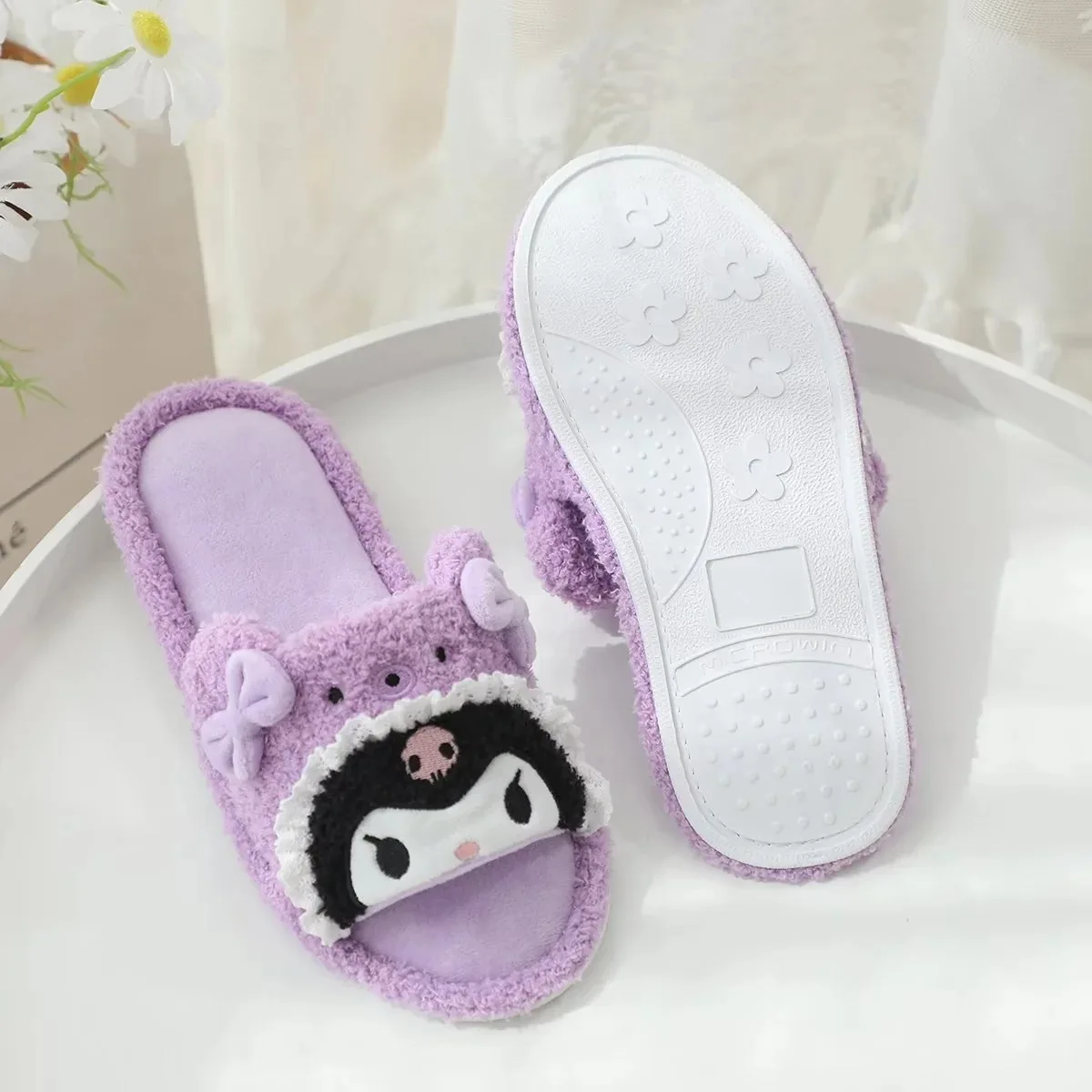 Kawaii Anime Kuromi Pompompurin Sanrio Sweet Non-Slip Slippers Cute Cartoon My Melody Pochacco Comfortable Home Shoes Girls