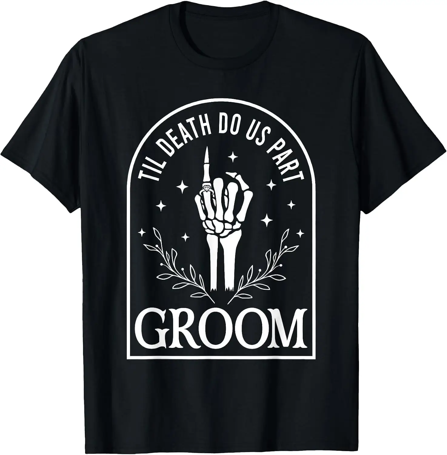 Groom Bride Til Death Do Us Part Skeleton Gothic Halloween T-Shirt
