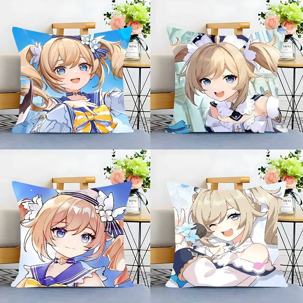 غطاء وسادة Genshin B-Barbara ImpactS غطاء وسادة قابل للإزالة وقابل للغسل - كتان ناعم لجميع المواسم #1