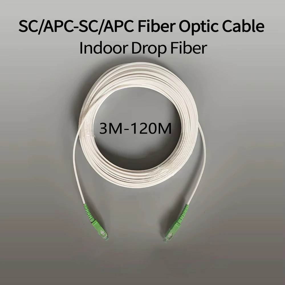 Indoor Fiber Drop Optic Cable  SC/APC To SC/APC Single-Mode Extension Cable Simplex Converter Patch Cord 3M-120M