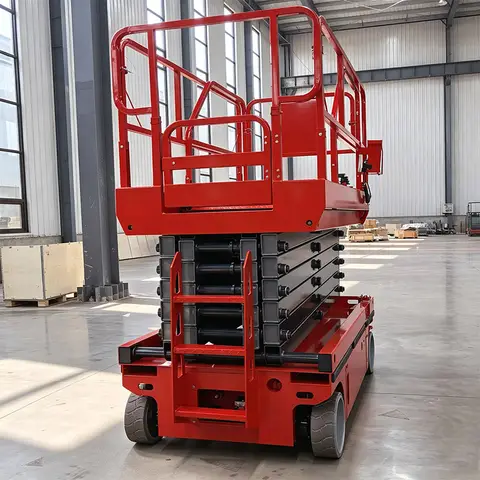 Plataforma de Trabalho Aéreo Totalmente Elétrica, Equipamento Hidráulico de Elevação para Manutenção de Edifícios, Elevador Tesoura Autopropelido