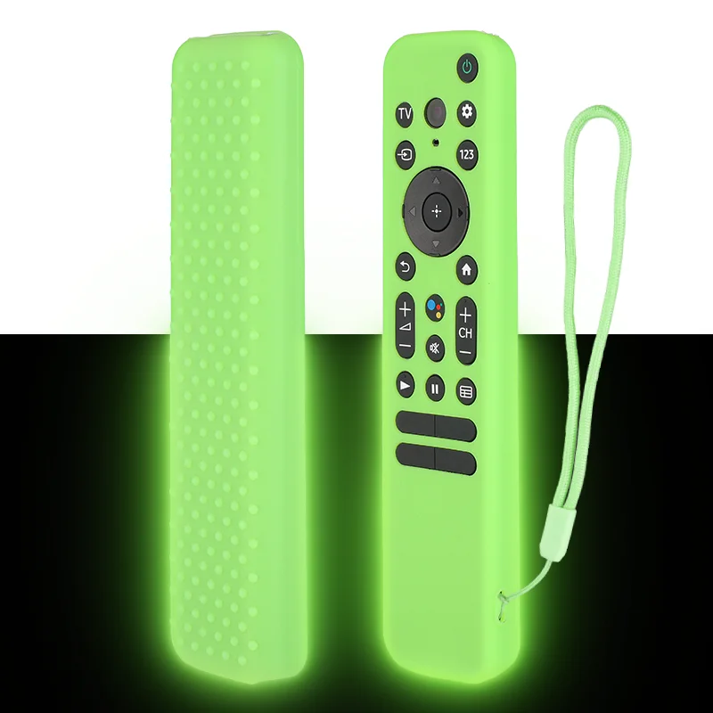 Silicone Remote Control Case Compatible With Sony RMF-TX800U TV Remote Shockproof Protective Shell Cover With a Lanyard