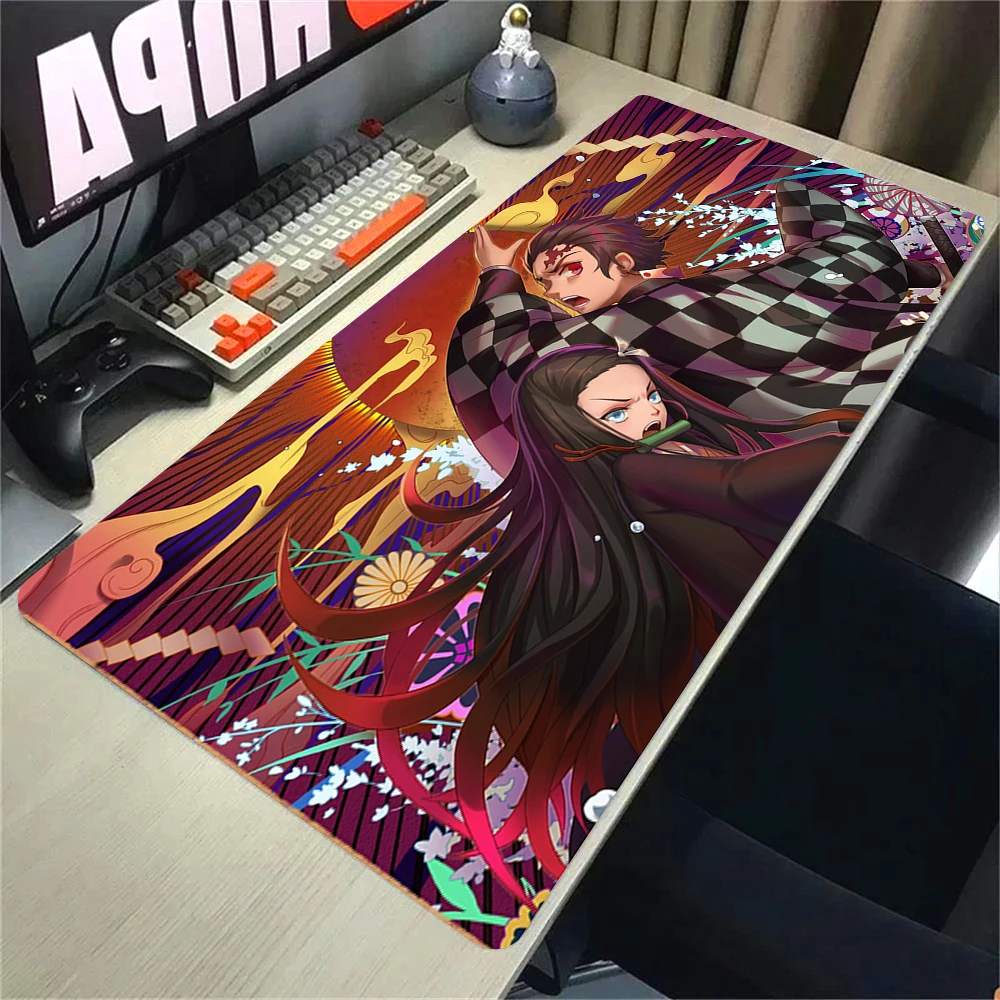 Anime Demon Slayer XL Mousepad Kimetsu no Yaiba Agatsuma Zenitsu Computer Gamers Locking Lock Edge Mouse Pad Keyboard PC Deskmat