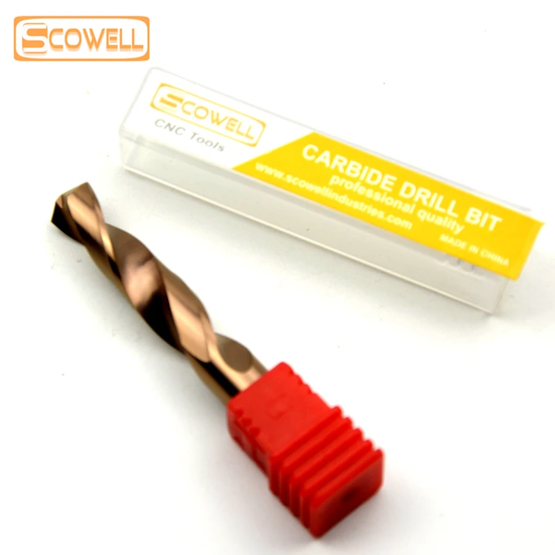 1 Pack CNC Micro Grain Solid Carbide Twist Drill Bit HRC55 Machinery Center Drilling Bit Tungsten Carbide End Mill Cutter