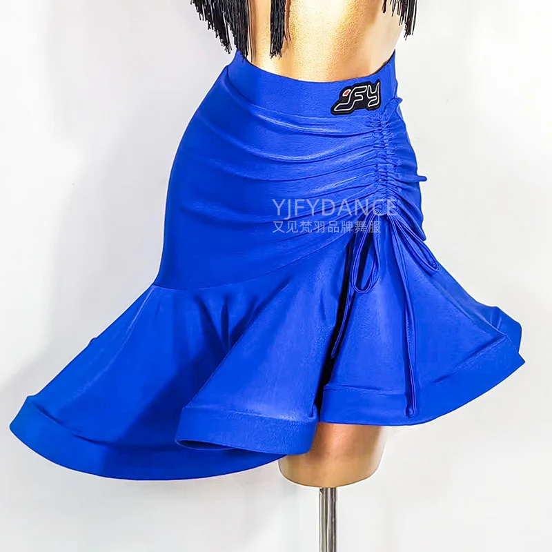 ใหม่เซ็กซี่กระโปรงลายก้างปลาสีสันสดใสเสื้อผ้าฝึกซ้อมเต้นละตินสำหรับผู้หญิงชัชช่า รุมบา แทงโก้ชุดกระโปรงเต้นรำละติน DN15932