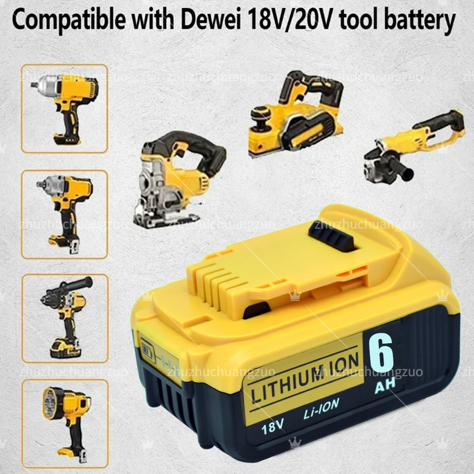 18V 5Ah 6Ah 18650 Lithium Battery for DeWalt power Tools DCB184 DCB200 rechargeable electric tool set 20v 5000mah Battery