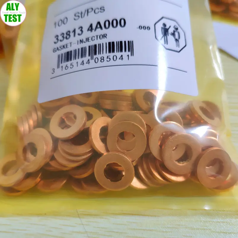 ALYTEST 100 Uds arandela de cobre/juntas de inyector Common Rail diésel 2,5 CRDi F00VC17504 338134 Sello A000