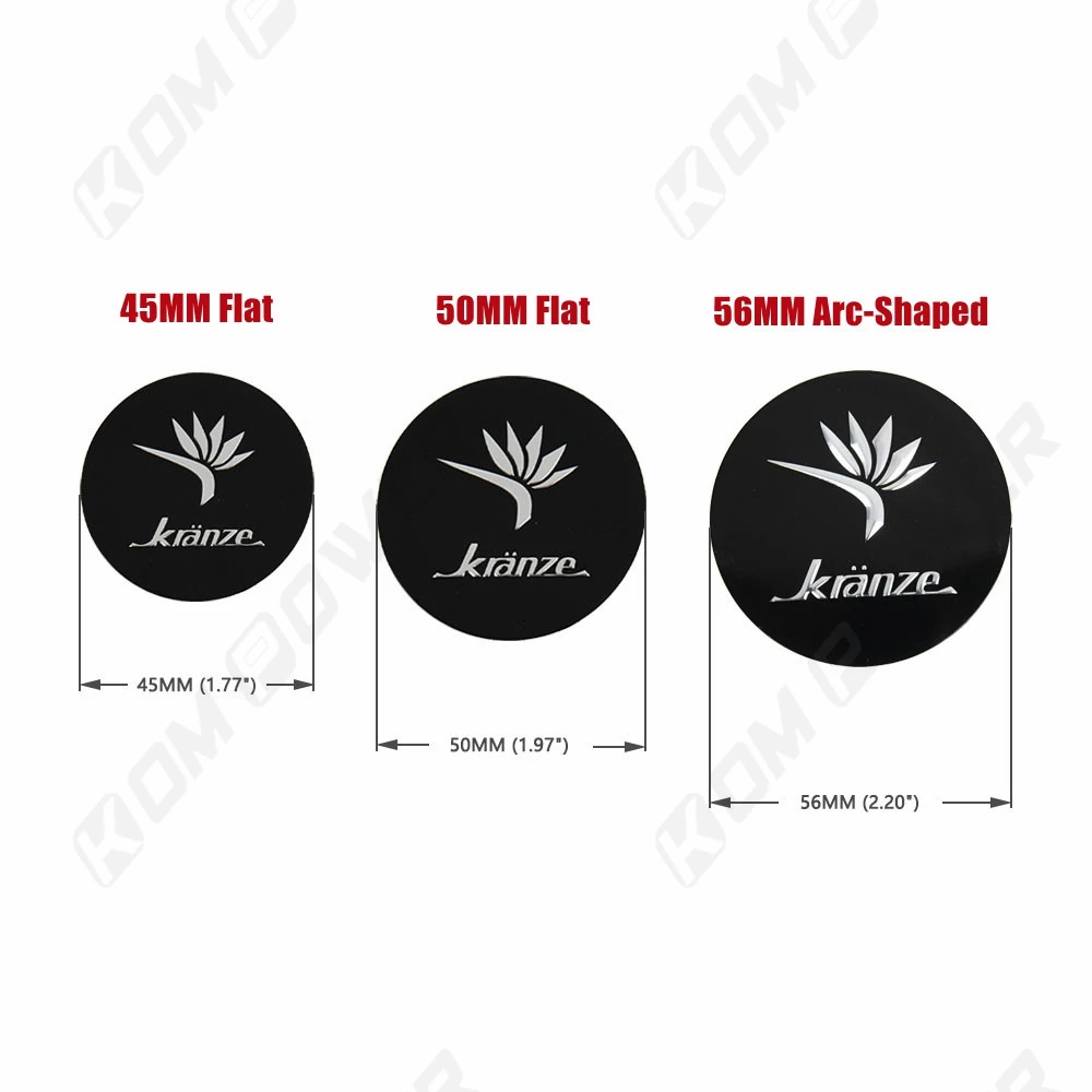 4PCS 45MM/50MM/56MM Aluminum Wheel Center Sticker KRANZE Logo Emblem Cover Hub Cap Stickers Car Rim JDM Racing Decoration