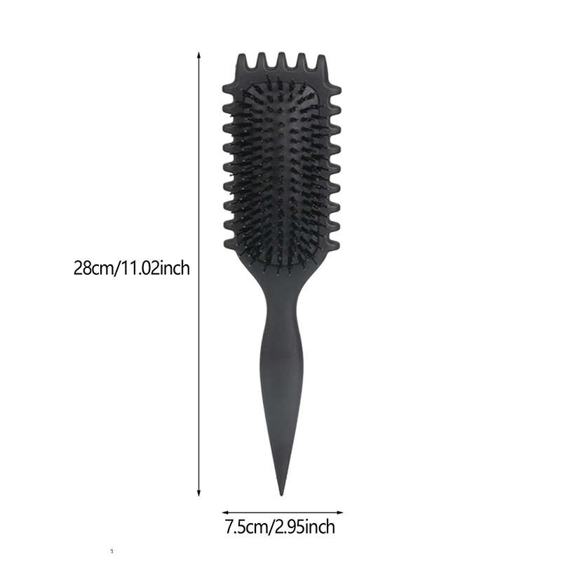 Cachos Styling Comb para Barbeiro, Curls Define, Cerdas de Javali, Escova de cabelo desembaraçante, Pente Tangled, Styling Definindo Cachos, Salon Styling Tool