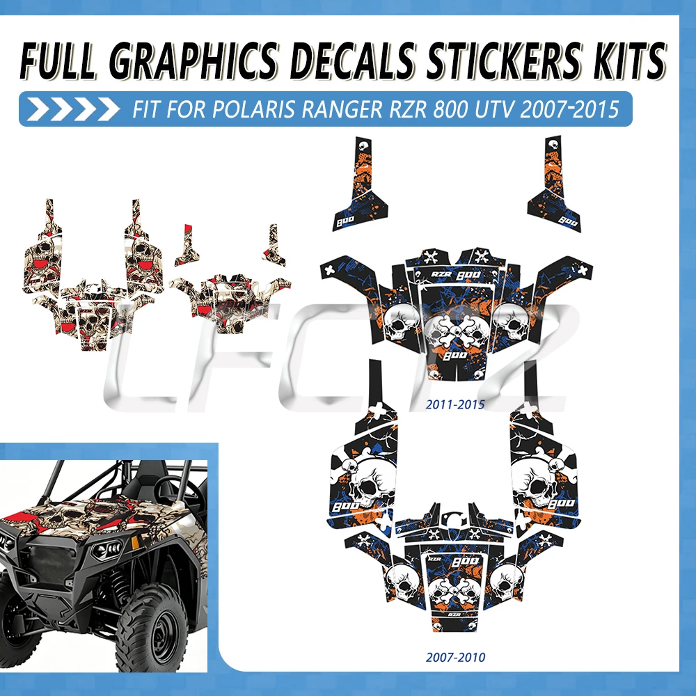 Fairing Graphic Kits Background Decal Sticker Fit for Polaris Ranger RZR 800 2007 2008 2009 2010 2011 2012 2013 2014 2015 UTV