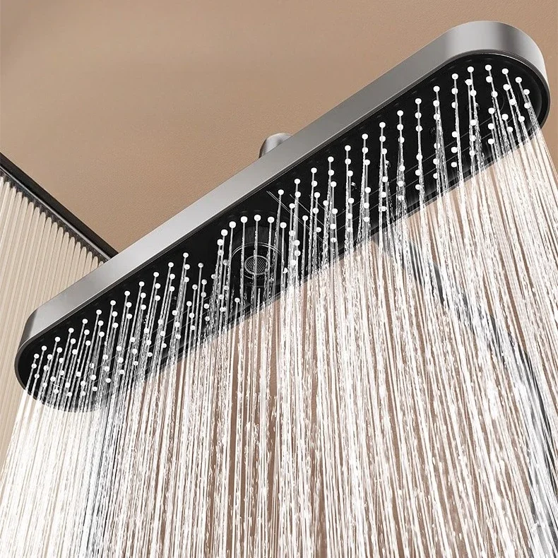 New 1pc 19 Inch High Pressure 3 Mode Rainfall Luxury Bathroom Shower Head Adjustable Anti-Clogging Silicone Nozzles Water Saving