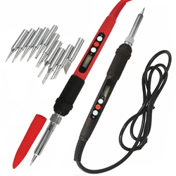 Kit de fer à souder numérique 60W 100V-240V, avec pointes de fer à souder, température réglable, outils de réparation de soudage LCD
