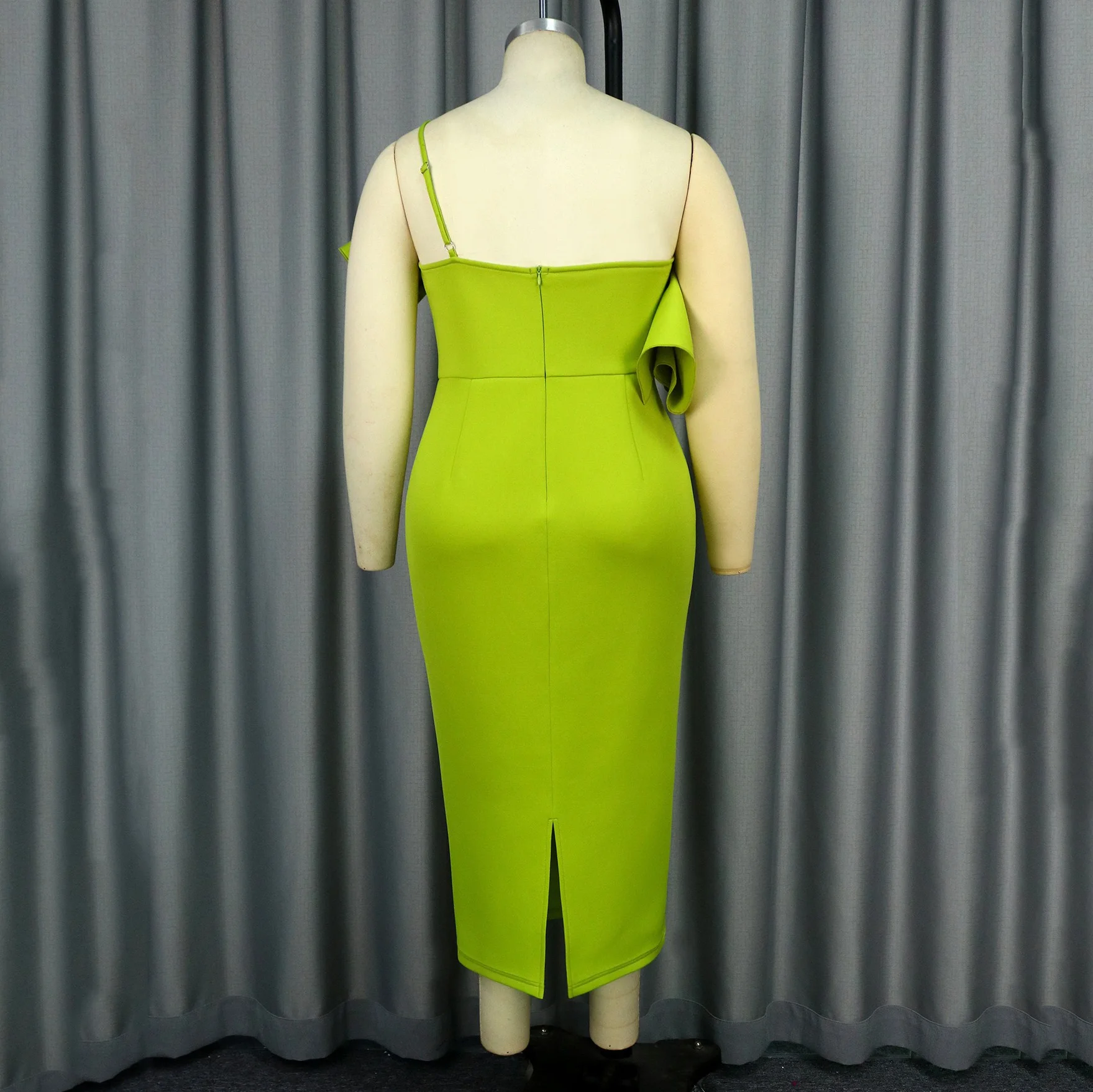 Luxus-Kleider für Damen, hochwertig, schulterfrei, rückenfrei, ärmellos, grün, einfarbig, knöchellang, elegantes Geburtstagskleid