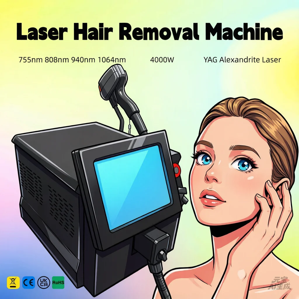4000W  Titanium Platinum Diode Lady Shaver 808 Laser Hair Remover Women Facial Hair Remover Machine Bikini Trimmer Leg Machine