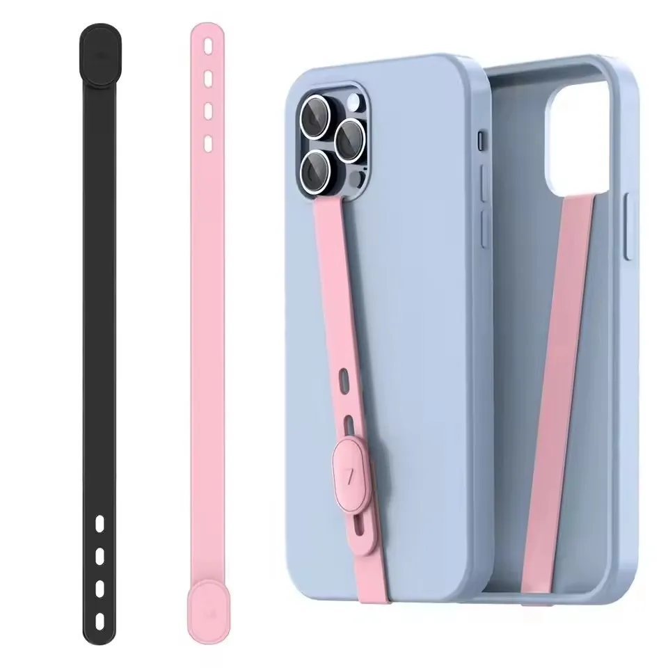 2pcs Portable SiliconePhone Strap AdjustablePhone Case Wristband Elastic Phone Hand Band Phone Accessories view 5