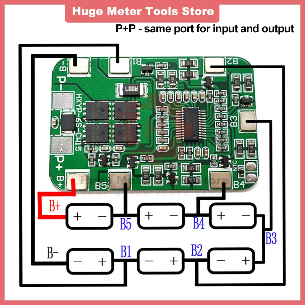 Carte de Protection BMS PCB 6S 14A 25.2V, avec égalisation pour Module de batterie au Lithium 18650 Li-ion 12V, produits électroniques