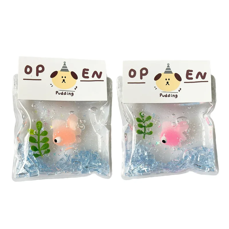 Kawaii Little Goldfish Squeeze Toy Slow Rebound Stress Relief Toys Niedliches wasserartiges blasenfreies Goldfisch Superweiches Relief-Spielzeug