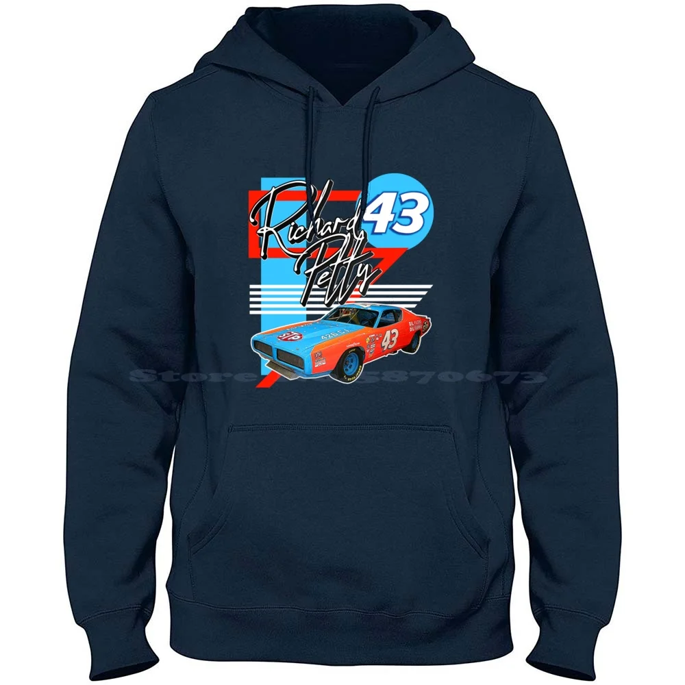 Richard Petty Retro Racing Fan Art 100% Cotton Hoodie Richard Petty Racing The King Oldsmobile Charger 43