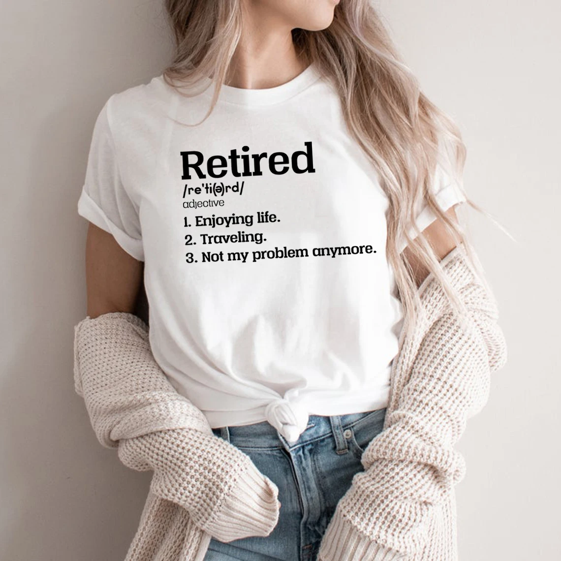 

Retired T-Shirt Retired Not My Problem Anymore T Shirt Funny Retirement Party Gift Women Graphic Tees Short Sleeve Tshirts Tops