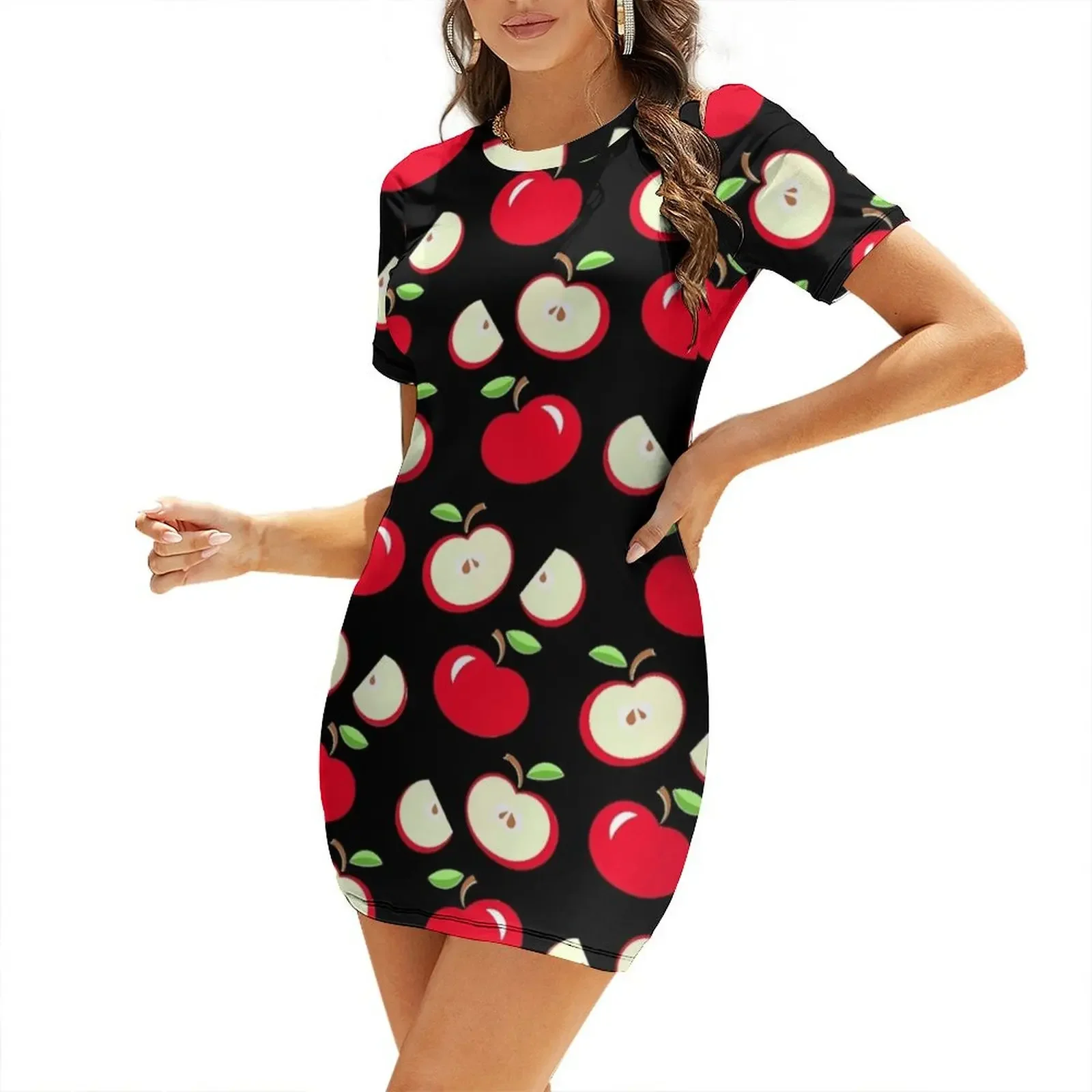 

Apples Short-Sleeved Dress dress summer dress party evening elegant luxury celebrity women summer 2026
