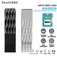 Zsuit 10Pcs Customized Logo Metal USB 3.0 Pendrive 32gb 8GB Flash U disk 16G Usb Flash Pen Drive 64gb 128gb Memory Stick USB 2.0
