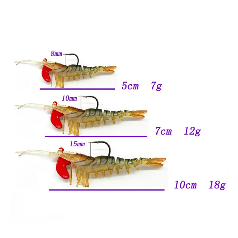 Imagem -03 - Simulação Artificial Macia da Atração do Camarão Wobblers da Isca para a Pesca Pcs 7g 13g 18g