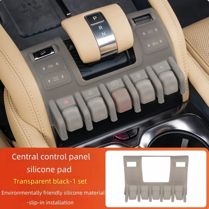 Fit for BYD Leopard 5 Modified Auto Gear Button Protective Cover Interior Upgrade Parts Car Center Control Panel Silicone Pad