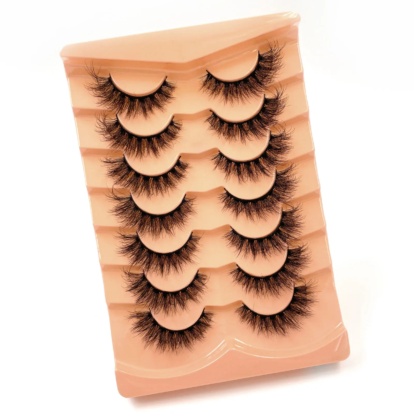 New 7 Pairs of Thick, 3D Simulation Mink Fur Fake Eyelashes Short, Dramatic Fake Eyelashes Wholesale Full Line Fake Eyelash Make