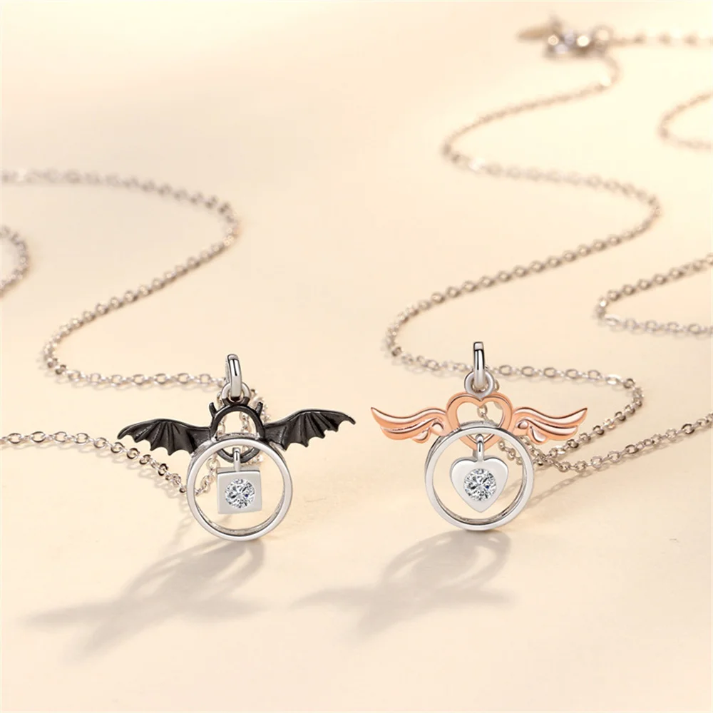 

Корейская пара ангелов и дьяволов из серебра S925 — роскошные уникальные ювелирные изделия премиум-класса для пар