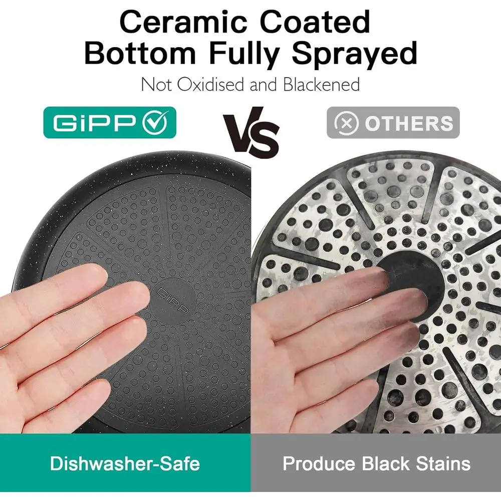 18-Piece Ceramic Nonstick Cookware Set: Healthy, Dishwasher-Safe, Non-Toxic Kitchenware with Frying Pans