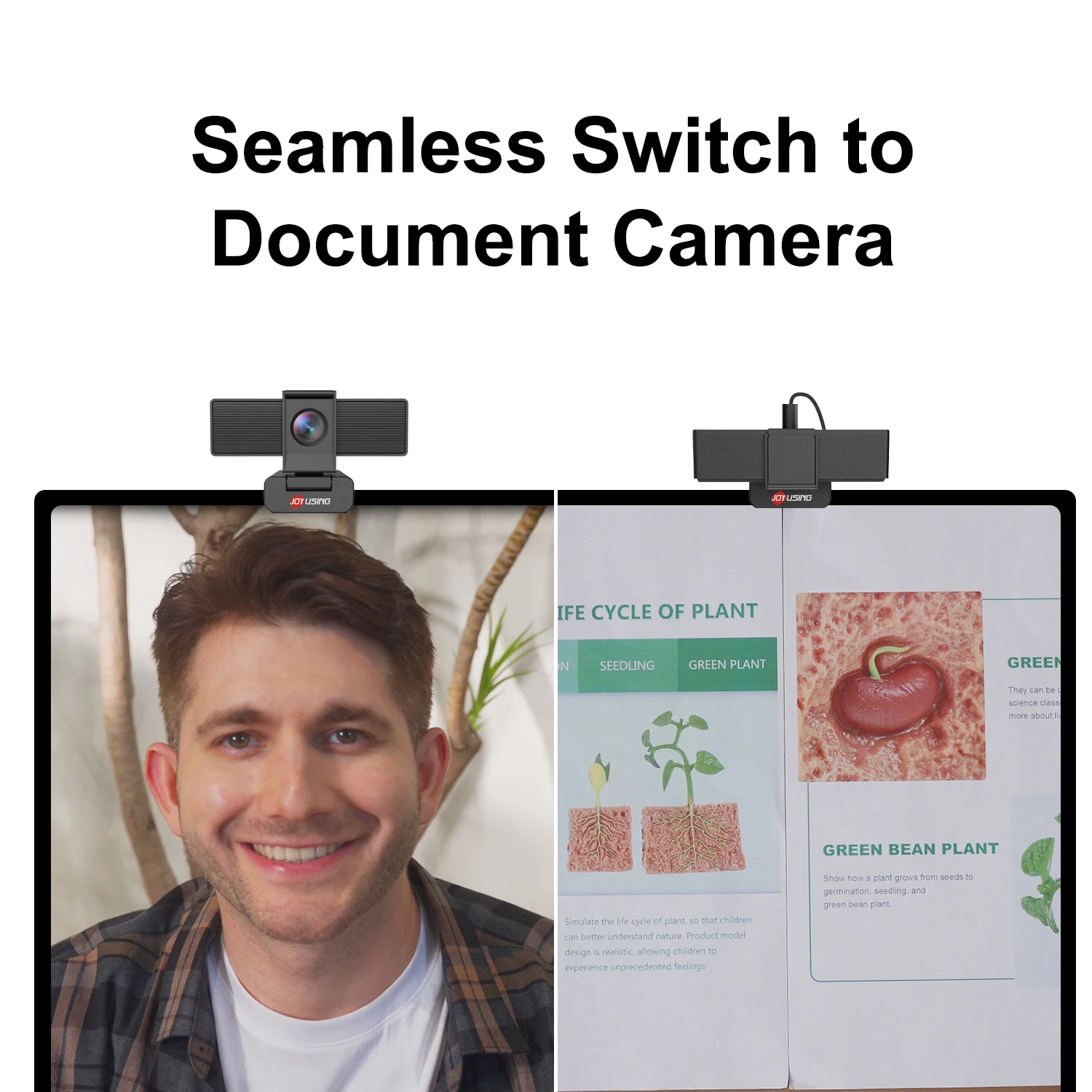 4K Ultra HD Webcam 1080P 60fps Web Camera Joyusing Flip600S Autofocus USB Computer Camera for Live Streaming/ Video Call
