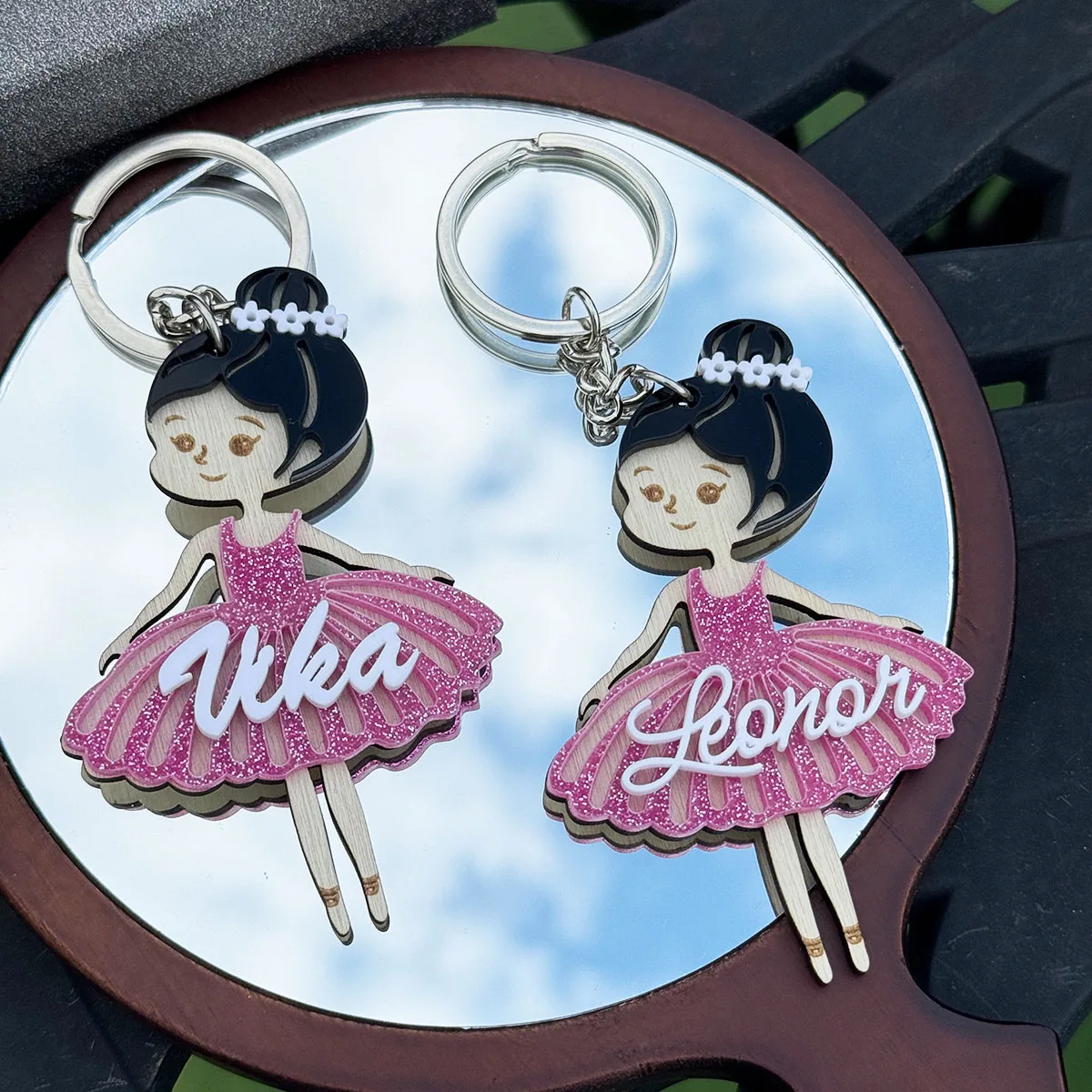 Custom Ballet Theme Name Acrylic Keychain Cute Ballet Dancer Styling Personalized Name Keychain Unique Gift for Ballet Dancers ﻿