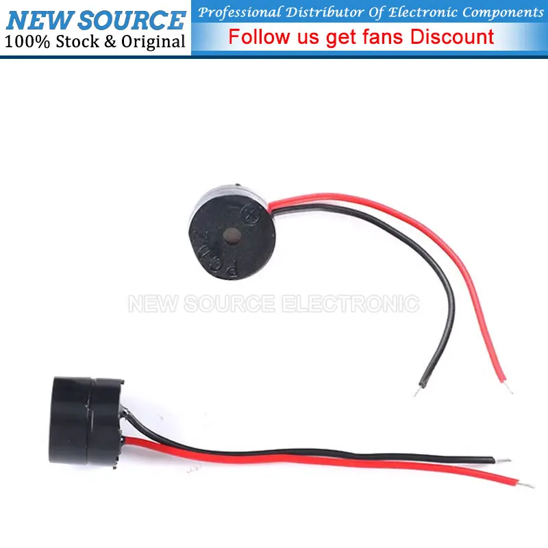 5pcs 12095 Magnetic Active Buzzer 12V with Wire Soundspeaker Alarm Sound Device 12*9.5mm 12x9.5