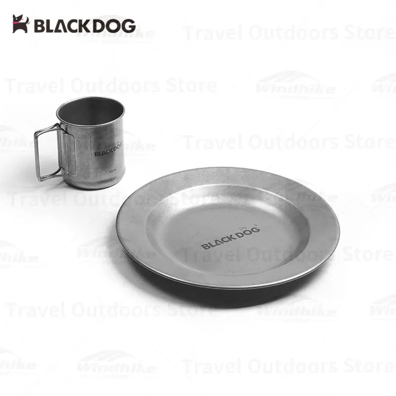 Naturehike BLACKDOG Retro Travel Tableware Picnic Coffee Cup Dinner Plate Outdoor Camping Hiking 304 Stainless Steel  Tableware