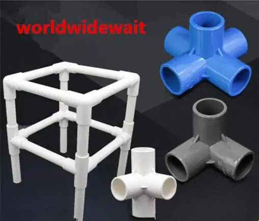 

5Pcs Inner Dia 20 25mm 5-way Stereo Joint PVC Water Tube Fitting Pipe Connector