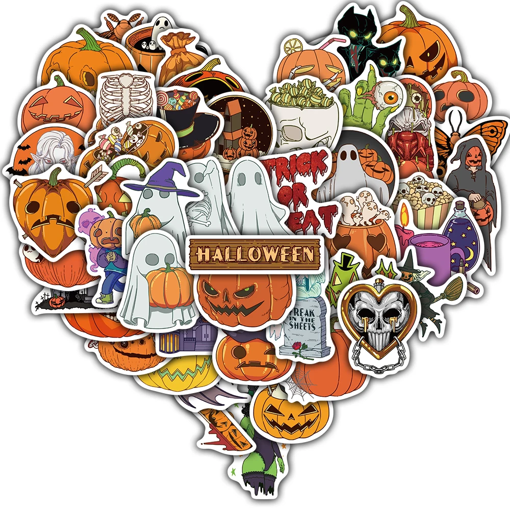 50/100PCS Happy Halloween Aufkleber Kreative Sammelalbum Geschenke Laptop Gepäck Kühlschrank Dekoration Telefon Ästhetische Kaffee Aufkleber